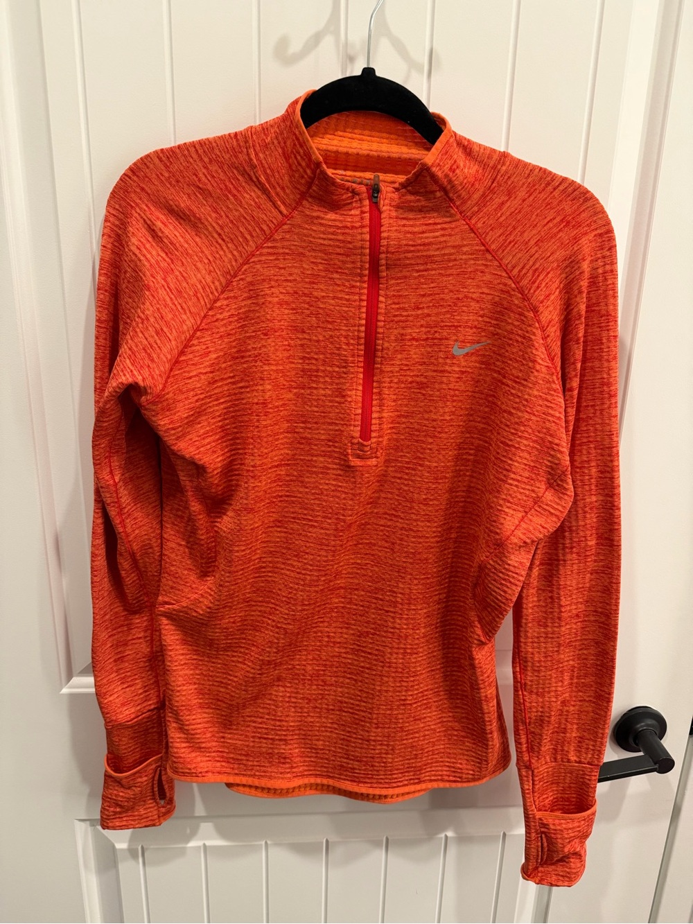 Nike Dri-FIT Women’s Running 1/2 Zip Pullover Orange Heather Size Large
